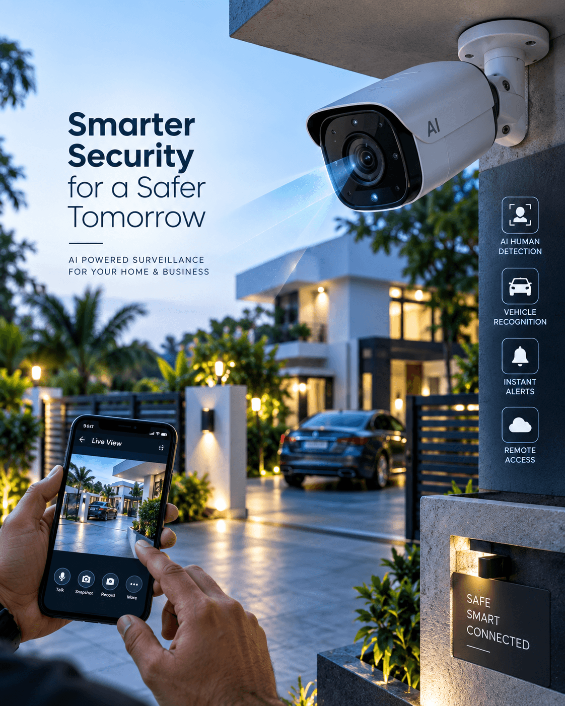 School and college educational campus CCTV camera security surveillance network in Kollam