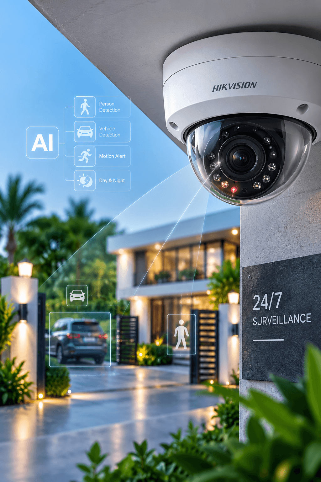 Defense Security certified CCTV technician mounting and testing surveillance camera angles in Kollam